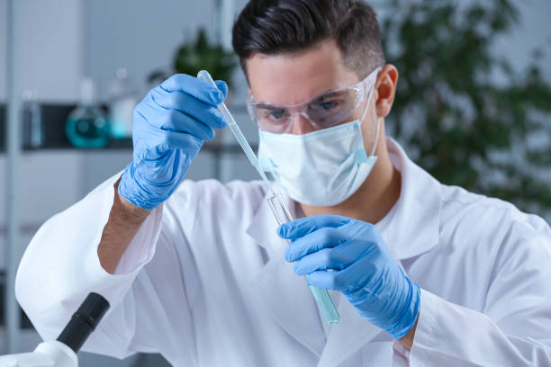 istock Scientist working with sample in chemical laboratory 1439781694