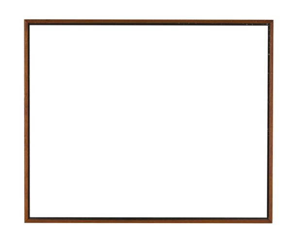 istock Thin wooden vintage frame for a photo on white background 1439781733