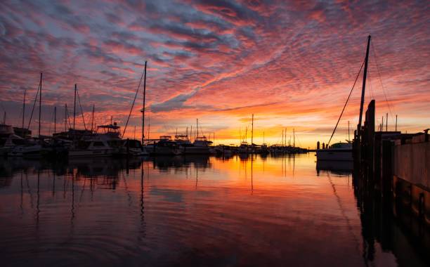 istock Sunset at the marina 1439784928