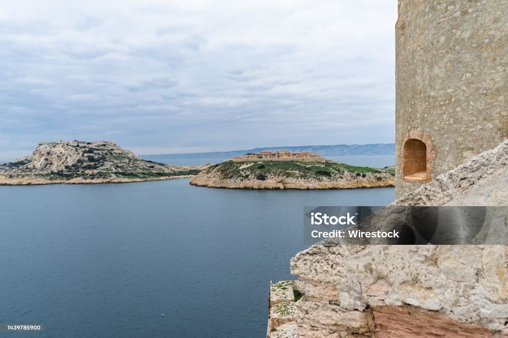 Amazing shot of the Frioul islands seen from chateau d'If in Marseille An amazing shot of the Frioul islands seen from chateau d'If in Marseille Ancient Stock Photo