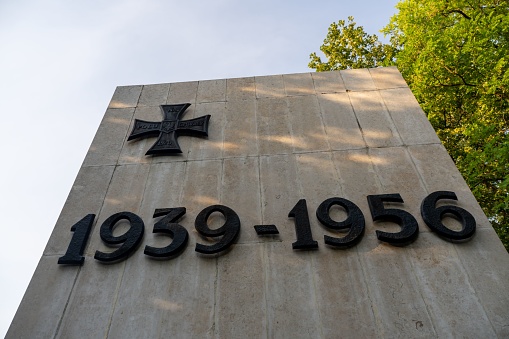 Poznan, Poland – July 22, 2022: The 1939 and 1956 memorial related to the second world war and independence in the Cytadela park.