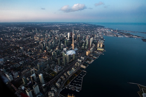 The heart of downtown Toronto as seen from the sky