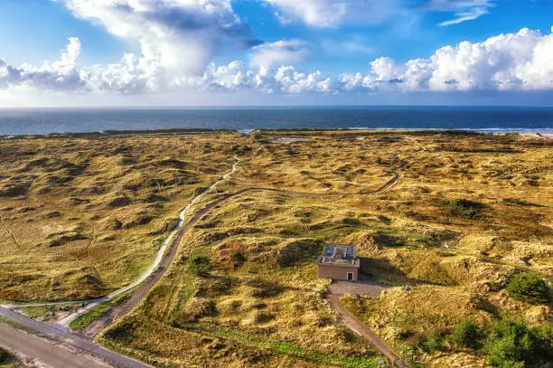 View over the dunes and wetlands of Ameland, Holland