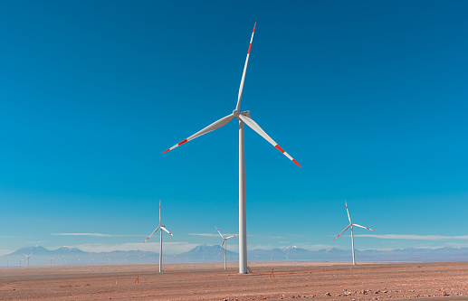 Wind turbines in the Chilean desert