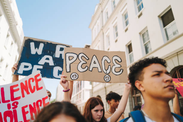 istock Generation Z standing up against war and violence 1439792345