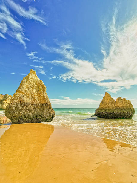Beautiful shot of the beach in Algarve Portugal A beautiful shot of the beach in Algarve Portugal benagil photos stock pictures, royalty-free photos & images