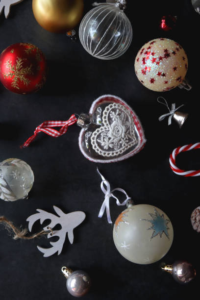 istock Christmas Ornaments on Dark Background 1439793915
