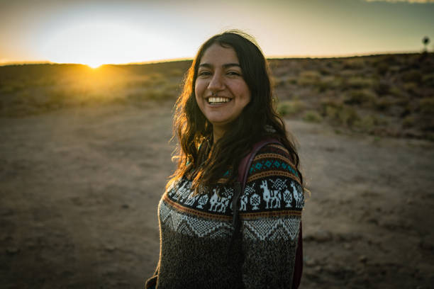 istock Woman in the Chilean desert 1439794081