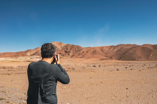 Photographer shooting in the Chilean desert