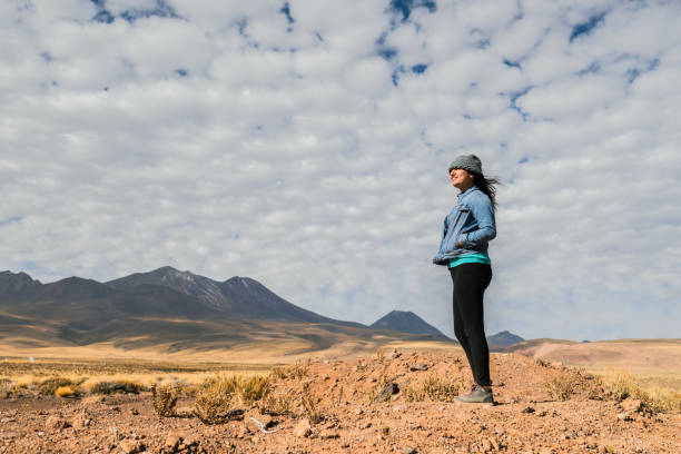 istock Woman in the Chilean desert 1439794308