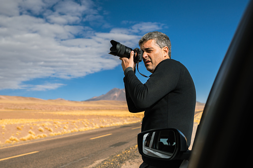 Photographer shooting in the Chilean desert