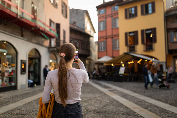 istock Female tourist in exploring Italy 1439795867