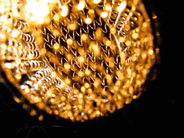 Close-up of a wire-mesh Christmas Light
