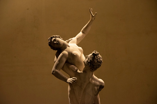 Outdoor statue in the Piazza della Signoria, Loggia dei Lanzi, Florence, Tuscany, Italy.