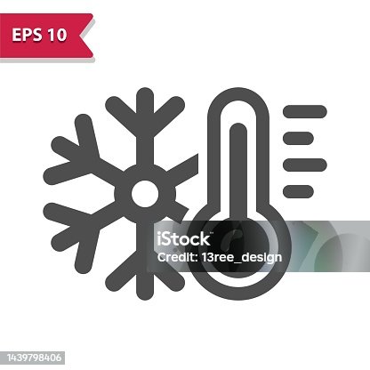 istock Thermometer Icon. Temperature, Weather, Cold, Winter, Snowflake 1439798406