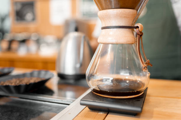 istock Handmade filtered coffee dripping into the pot 1439799130
