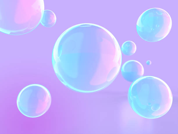 istock 3D illustration of rainbow colored soap bubbles 1439800775