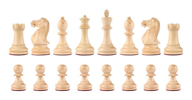 istock Set with wooden chess pieces on white background. Banner design 1439801399
