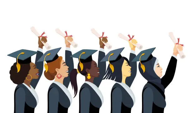 Vector illustration of Graduating class