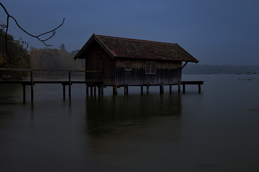 Boathouse at dawn