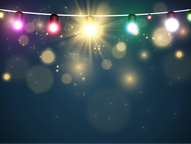 istock Vector illustration of a light garland on a transparent background. 1439804988