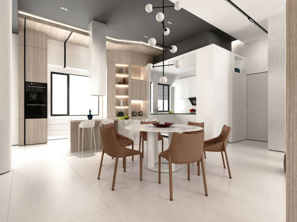 istock 3d render of luxury home interior and living room 1439805200