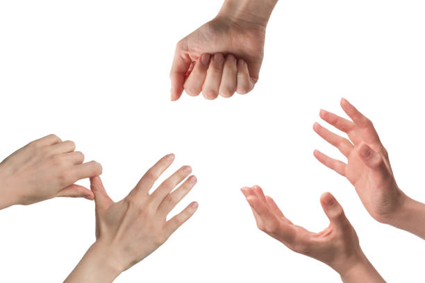 istock Woman hand isolated on a white background. 1439807512
