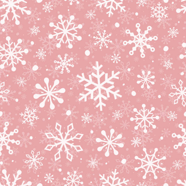 świąteczny wzór bez szwu z płatkami śniegu. koncepcja tła świątecznego. wektor - heart shape christmas paper christmas gift stock illustrations