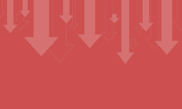 istock Down arrow banner, web page, welcome page. Concept of falling prices, bankruptcy or expenses 1439812614