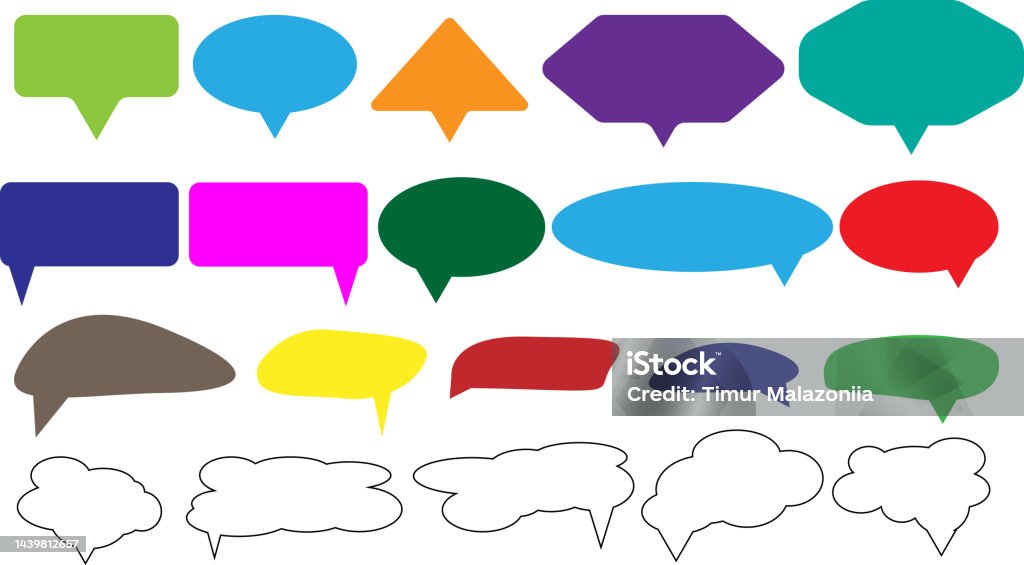 Set Of Dialog Boxes Stock Illustration - Download Image Now - Asking ...