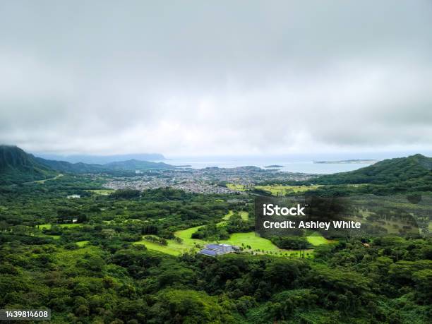 Nuuanu Valley In Oahu Stock Photo - Download Image Now - Aerial View, Honolulu, Kailua