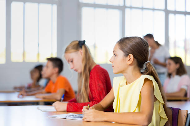 istock Girls studying subjects in school 1439814891