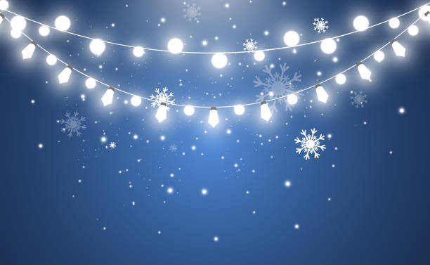 istock Vector illustration of a light garland on a transparent background. 1439815982