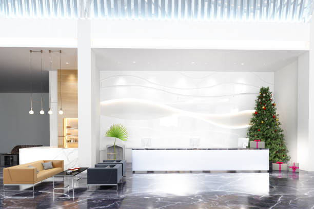 istock Christmas Decoration In Office Lobby Or Hotel Reception 1439816150