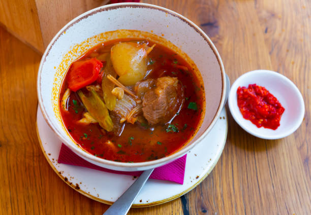 istock Uyghur laghman in soup plate 1439816363