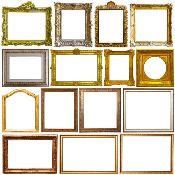 istock Collage of picture frames isolated on white 1439816383