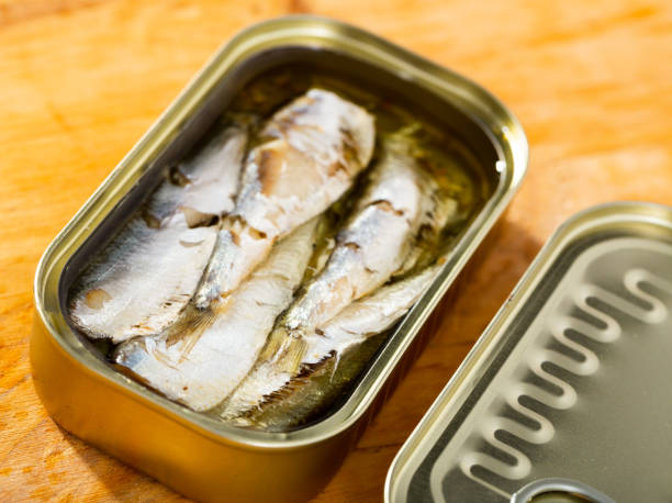istock Open can of sardines in oil 1439816389