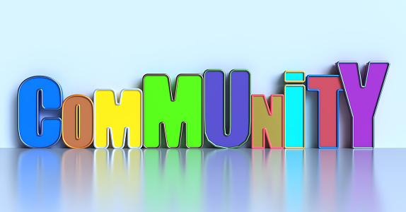 COMMUNITY colorful typography banner