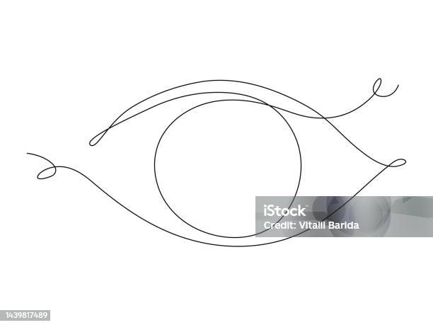 Vision One Line Continuous One Line Eye Drawing Stock Illustration - Download Image Now ...