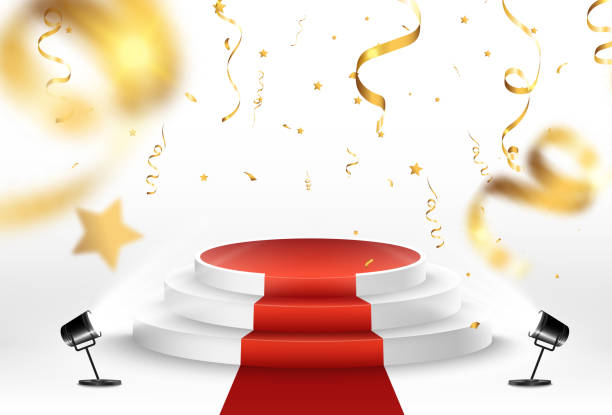 istock Vector illustration for award winners. Pedestal or platform for honoring prize winners. 1439818083