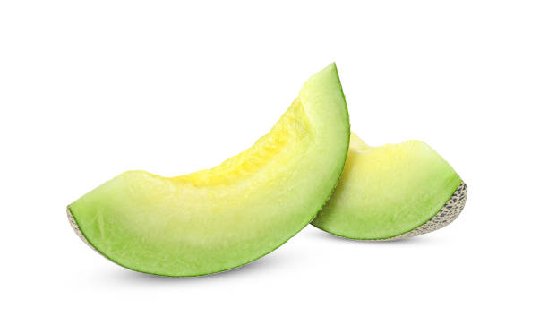 istock Slices of cantaloupe melon isolated on white 1439818249