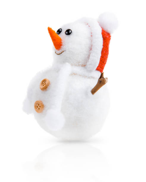 istock Toy Funny Snowman Isolated on White 1439818329