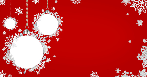 Abstract Snowflake Ornament on Red Background