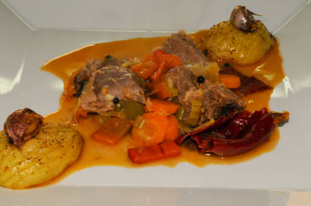 istock Veal Garreta, portion of beef and vegetables. 1439820306
