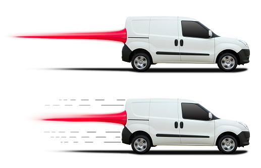 Same thing twice: with and without the gray, cartoon like trails. Clipping path to each, red light trail not included.