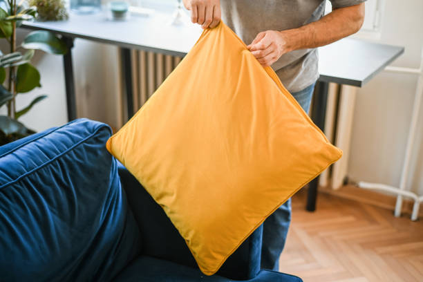 man cleaning the house