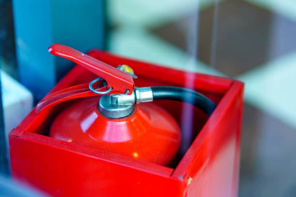 istock A red fire extinguisher stands in a red metal box 1439823285