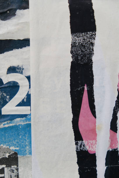 istock Torn street poster background, abstract paper collage 1439823463