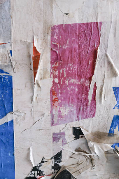 istock Torn street poster background, abstract paper collage 1439823946
