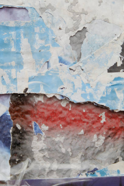 istock Torn street poster background, abstract paper collage 1439823947